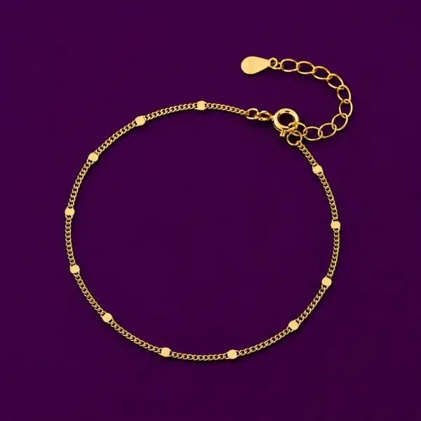 Gold vermeil chain bracelet for women, delicate cable link design